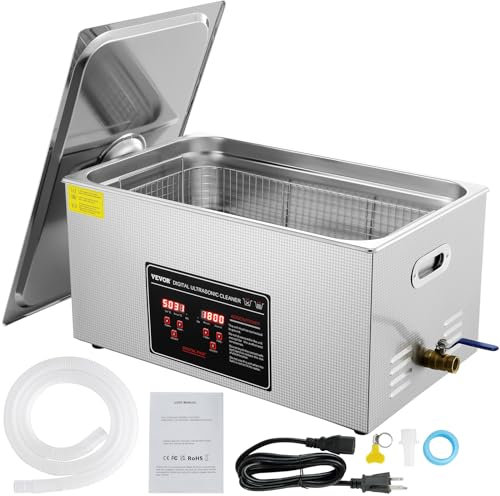 VEVOR Ultraschallreiniger Ultraschall Edelstahl-Reinigungsgerät 480 W, 22 L Ultraschallreinigungsgerät mit digitaler Anzeige 0-30 Min, Reinigung Ultraschall für Schmuck, Brillen, Uhren usw.