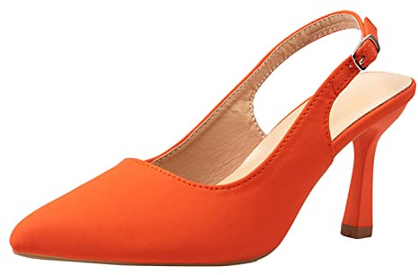 Momolaa 7 Women's Point Toe Heels Slingback Pumps Shoes,Sling Pump Slingback Heels Party Dress Heels-Clearance #3_Orange