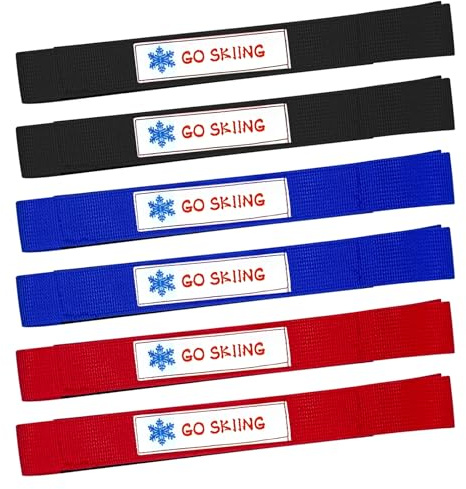 Vecacosic Ski Brake Retainer Strap, 18.9 Adjustable Nylon Binding Brake Retainer Bands, Durable & Reusable Snowboard Brake Retainers for Skis Waxing and Tuning, Easier to Put in Place (Mixed Colors)