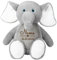 Stofftier Elefant grau mit Name personalisiert Kuscheltier für Kinder Flauschiges Plüschtier 40cm Motiv Name und Datum