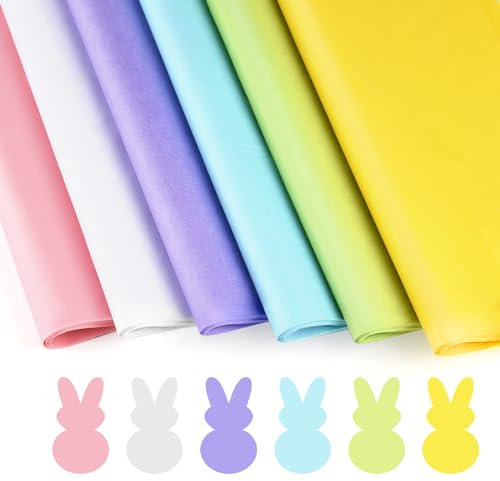 NEBURORA 120 Sheets Multicolor Tissue Paper Spring Easter Gift Wrapping Paper Decorative Art Paper for DIY Easter Birthday Holiday Party Packing Decoration