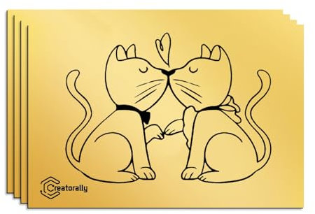 Creatorally Plaque Acrylique pour Gravure Laser, Plastique à Graver Bicouche 30x20 cm 1,3mm, Plaque Plexi Couleur 4 Feuilles Plaque a Graver pour Personnalisé Artisanale (Noir sur Miroir Doré)