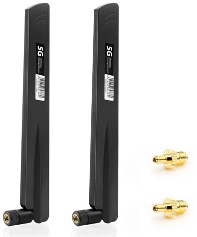 Antena 5G LTE 4G LTE Antena de ganancia de señal 18DBI Amplificador de señal SMA / TS9 Conector WLAN omnidireccional 600-6000MHz para enrutador 3G/4G/5G/GSM/GPRS IoT Gateway Smart Home Negro