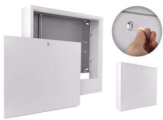 MD Technic Aufputz Verteilerschrank Verteilerkasten für Fußbodenheizung Varianten von 4 bis 12 Heizkreise (Breite 485mm (6 Heizkreise))