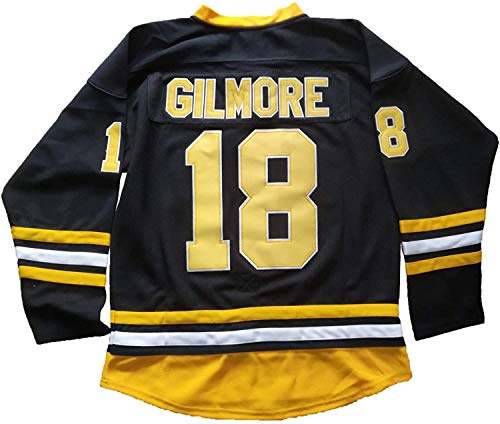 AMORTW Kids Ice Hockey Jersey #18 Gilmore Hockey Shirts Black/White (Large, Black)