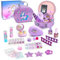 Pretty The Girl - Maletín Maquillaje Niñas - Estuche Manicura, Pintauñas Infantil, Caja Accesorios Niños, Pegatinas para Uñas, Maletin Esmalte Completo, Regalo Niña 3 4 5 6 7 Años, Bolsos Make Up