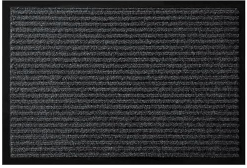 Schmutzfangmatte 90x150 cm | Fußmatte aus Polypropylen mit gummierter Unterseite, rutschhemmend und wetterfest | Fussmatte außen ideal für den Außenbereich, ideal für Haushalte und Büro | Anthrazit
