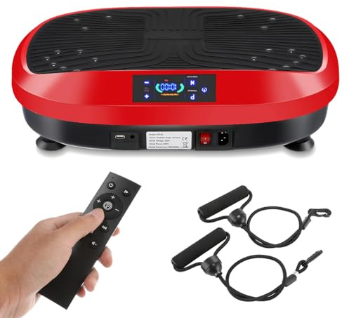 Placa vibratoria 4D, placa vibratoria, deporte para el hogar, 120 niveles de intensidad, 6 programas de entrenamiento, para muscular, pérdida de grasa y entrenamiento de cuerpo entero, dispositivo