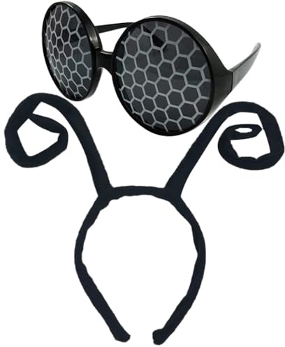 CLISPEED Set di occhiali da sole con antenna e fascia per occhiali da sole, da donna, leggeri e accessori per feste con design creativo chic, comodi e durevoli, per eventi in costume