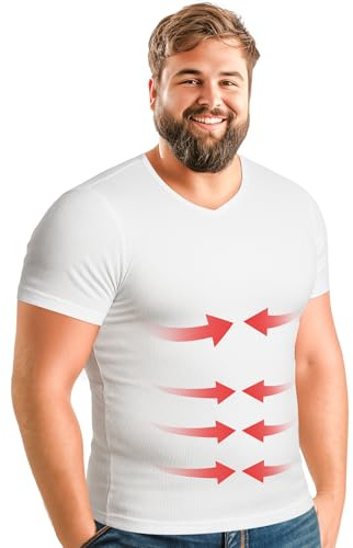 ARMSTRONG AMERICA Mens Compression T Shirt Gynecomastia | V Neck Slimming Undershirt Compression Shirt for Men. Mens Shapewear Body
