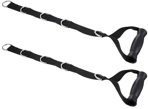 SHERCHPRY Lot de 2 Bandes de Résistance Noires Poignées Multiples Corde de Musculation Élastique pour Entraînement Fitness Tirage Vertical et Musculation à Domicile Salle