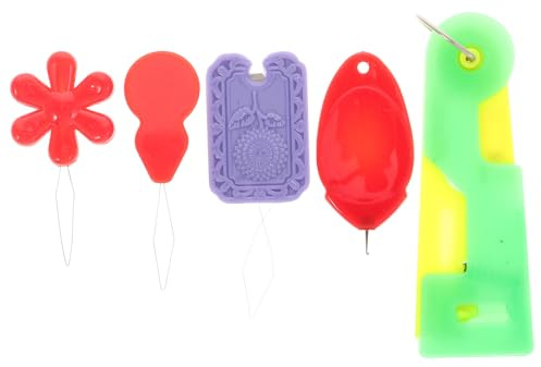 ULDIGI Set 5 Pezzi Infila-Ago Rapido in Plastica Inseritore di Aghi per Cucito a Mano e Macchina Guidafilo Multifunzione per Crune Piccole Utensile Infilatore Domestico Colore Casuale
