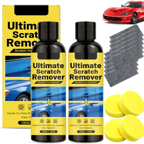 2Pcs Nano Polish Scratch Remover Kit for Car, with Nano Cloths & Sponges | Quick Fix Removal Paste for Any Car Scratches,Car Paint Scratch Repair Polish Wax,Restore Shine,Fits All Paint Colours