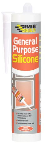 Everbuild General Purpose Silicone Sealant – Waterproof – Suitable for Interior and Exterior Use – Clear – 280ml