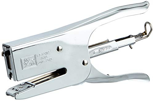 Molho Leone - 76380 Cucitrice a pinza, Capacità 100 punti, Punti 24/6 e 24/8, Cucitura chiusa/aperta, Design ergonomico 100% acciaio, Caricamento posteriore, 100% riciclabile, Argento