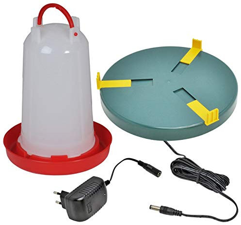 Geflügeltränke mit Bajonettverschluss 6 Liter + VOSS.eisfrei Tränkenheizplatte