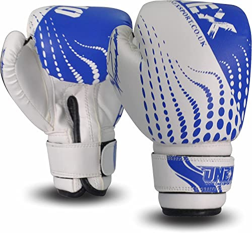 Guantoni da boxe di alta qualità, 170 g, per allenamento, boxe, sparring, sacco da boxe, muay thai, kickboxing, MMA, arti marziali, allenamento, bambini, ragazzi e ragazze (blu per bambini)