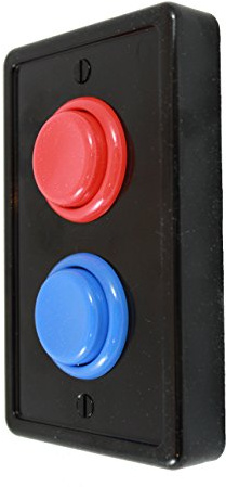 Arcade Light Switch Plate Cover, Single Switch (Black/Red/Blue), 1-Gang Standard Size Rocker Wall Plate, Game Room Decorator, Kid Bedroom Wallplate, Faceplate Replacement