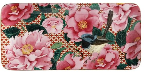 Maxwell & Williams HV0173 Platte eckig 25 x 12 cm - TC Silk Road, Porzellan glatt, in Geschenkbox - Blumen-Motiv - Rot