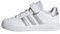 adidas Grand Court Elastic Lace and Top Strap Shoes Tennisschuhe, White/Matte Silver/Matte Silver, 30 EU