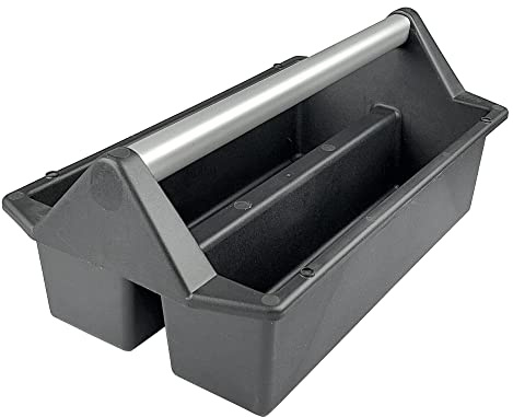 Werkzeugträger Werkzeugkasten Kunststoff offen Geräteträger Griff Aluminium leer Garten 395 x 225 x 170 mm schwarz