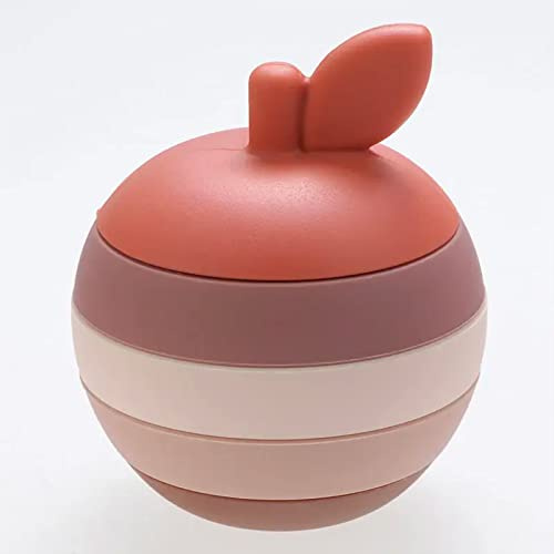 Torre Impilabile Bambini, Giochi Neonato in silicone, Giochi Bambini 6 Mesi - 4 Anni, Costruzioni Morbide, Giochi Dentizione Neonato e Massaggia Gengive, A forma di Mela