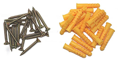 fiXte Lot de vis et chevilles M5 pour béton, brique et bois, tailles 40 mm et 60 mm (M5 x 40 mm)