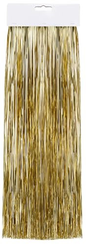 SKYTE® Foil Christmas Lametta Decorative Tinsel Strands Xmas Decoration Garland Angel Hair Tinsel Curtain Shiny Christmas Party Indoor and Outdoor Decorations 50cm (Gold)