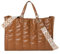 CORIOS Damen Gepolsterte Gesteppte Handtasche Puffer Schultertasche Stepptasche PU-Leder Umhängetasche Gross Henkeltasche Stoffbeutel Große Tote Beutel Leichtgewicht Tragetasche Braun