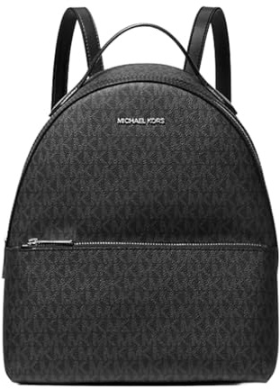 Michael Kors Sheila Rucksack mit Logo, Größe M, Schwarz/Silber, Schwarz, Medium, Modern