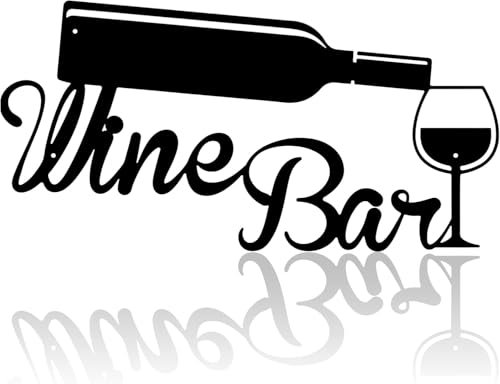 Bar Sign, Bar Accessories For Home Pub, Garden Wall Art, Metal Wall Art, 'Wine Bar' 12inch