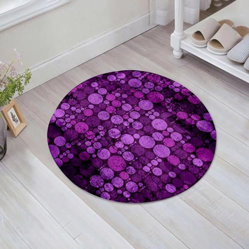 EMFSLA rutschfest Badezimmer Badeteppiche,Weich Hochflor Saugfähig Badvorleger Waschbar Flauschige Mikrofaser Badematte,Aubergine, Lila und Flieder,60x60 cm