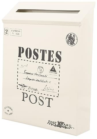 Yardenfun Boîte Aux Lettres Murale Fer Vintage pour Maison Extérieure Boîte à Lettres Américaine avec Support Mural à Suggestions pour Bureau