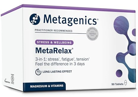 Metagenics MetaRelax Magnesium Supplement - Energy Support, Normal Function of The Nervous System - 90 Tablets
