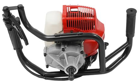 UHDUIG Moteur de tarière 52 cc 2 temps pour tarière de jardin à essence avec recharge - Design réglable pour jardins, terres agricoles, installation de garde-corps