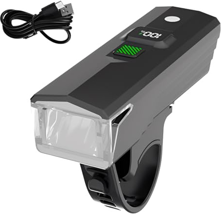 Tomedeks Luce per bicicletta con display digitale con ricarica Type-C, design antiriflesso, luce per bicicletta in alluminio, luce di segnalazione notturna per ciclismo, stile 3