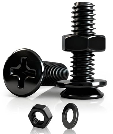 PDKKFF Juego de Tornillos M2, 60 Piezas M2x12mm Tornillos de Cabeza Avellanada Plana Cruciforme con Tuercas y Arandelas, Nergo, Acero al Carbono para Muebles y Maquinaria