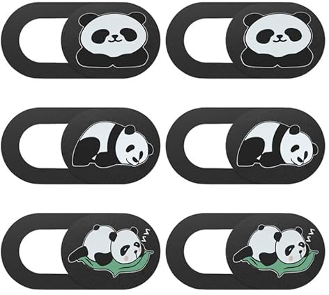 Ipetboom Cache Caméra Ordinateur Portable Panda Lot De 6 Curseur De Couverture Webcam Anti-Regard Accessoires Appareil Photo pour Tablette Et Pc Adhésif Facile À Poser