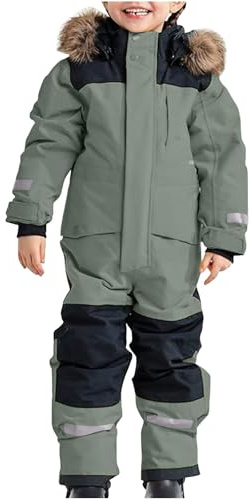 Generisch Schneeanzug Kinder Jungen Skianzug Thermo Skioverall Winter Warm Schneeoverall Winddicht Winteranzug Mit Abnehmbarer Matschanzug Outdoor Softshellanzug (Blue, 10-11 Years)