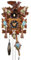 Eble - Reloj de cuco de 22 cm de madera auténtica pintada, con sonido, funcionamiento a pilas y mecanismo de cuarzo