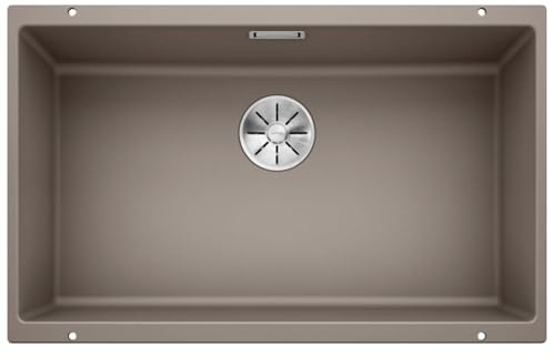 BLANCO SUBLINE 700-U | Granitdiskbänk av SILGRANIT tartufo | installationstyp: Underkonstruktion | för 80 cm breda underskåp | handfatsform 2 i 1: två handfat, en urringad och endast monterad en gång