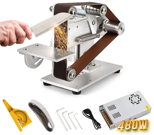 Huanyu Lijadora De Banda Con 10 Piezas De Cinturones De Lijado 480W Lijadora Eléctrica Para Madera Velocidad Ajustable Mini Lijadoras De Banda Para Metal