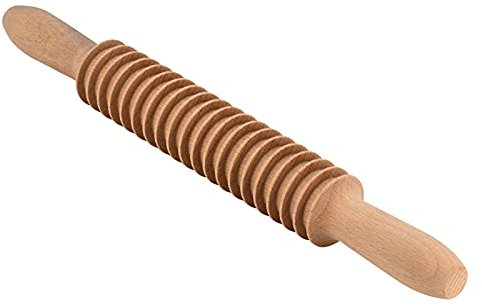 Beech Wood 7mm Fettuccine Pasta Cutter Noodle Lattice Roller Docker Dough Cutter Wooden Rolling Pin Spaghetti Pasta Maker Beechwood Noodle Cutter Rolling Pin Kitchen Cooking Tools