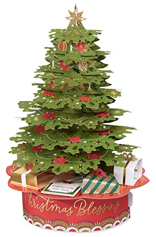 American Greetings Pop Up Christmas Card, Magic Moments 3D Displayable Christmas Tree Holiday Greeting (Blessings)