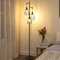 EDISHINE Stehlampe Wohnzimmer, 3-flammige Stehleuchte Dimmbar mit E27 LED-Glühbirnen, Käfig Lampenschirm aus Metall, 2700K warmweiß, Industrial Standleuchte für Schlafzimmer und Büro, 166 cm, Schwarz