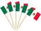 AhfuLife 100/200 Stück Cocktail Stick Flaggen, Zahnstocher Flagge für Sandwich Lebensmittel Cupcake Toppers Cocktail Obst Geschirr Party Supplies Pub Decor (100 Stück, Mexiko Zahnstocher Flagge)