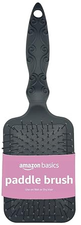 Amazon Basics Paddle Brush for Hair, Gentle Detangling, Wet or Dry Hair, Tangle-Free with Flexible Bristles