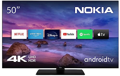 Nokia 50 Pouces (126 cm) 4K UHD LED Téléviseur- Smart Android TV (WLAN, HDR, Triple Tuner DVB-C/S2/T2) - UN50GV310I