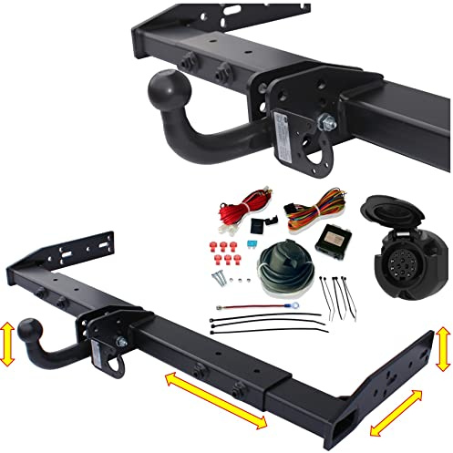 Attelage de remorque universel variable - pour camping-car, camping-car, caravane, remorqueur, structure de valise, LBW (avec kit électrique 13 broches multiplexé)
