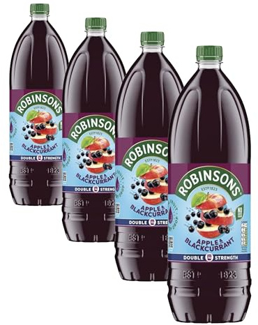 Robinsons Double Strength Apple & Blackcurrant No Added Sugar Squash 1.75L (Pack of 4)